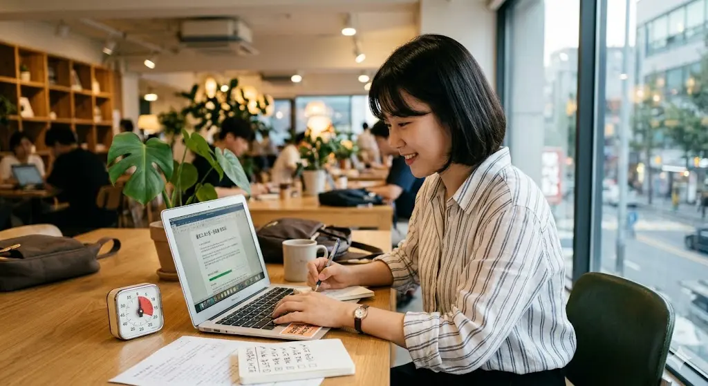 완벽주의를 극복하고 생산성을 극대화 하는 실천 전략으로 노트북과 포모도로 타이머를 활용해 집중하여 업무를 처리